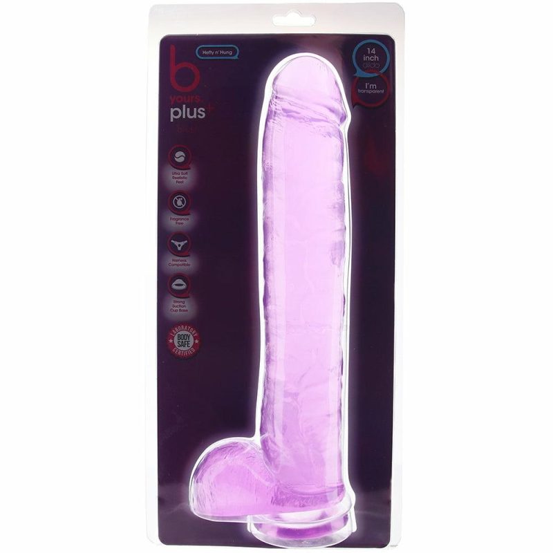 Dildos | B Yours Plus Hefty N’ Hung 14 Inch Ballsy Dildo In Purple Dildos Blush