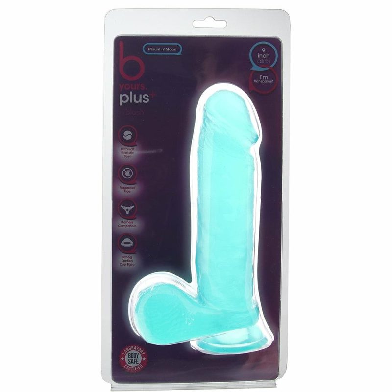 Dildos | B Yours Plus Mount N’ Moan 9 Inch Ballsy Dildo In Teal Dildos Blush