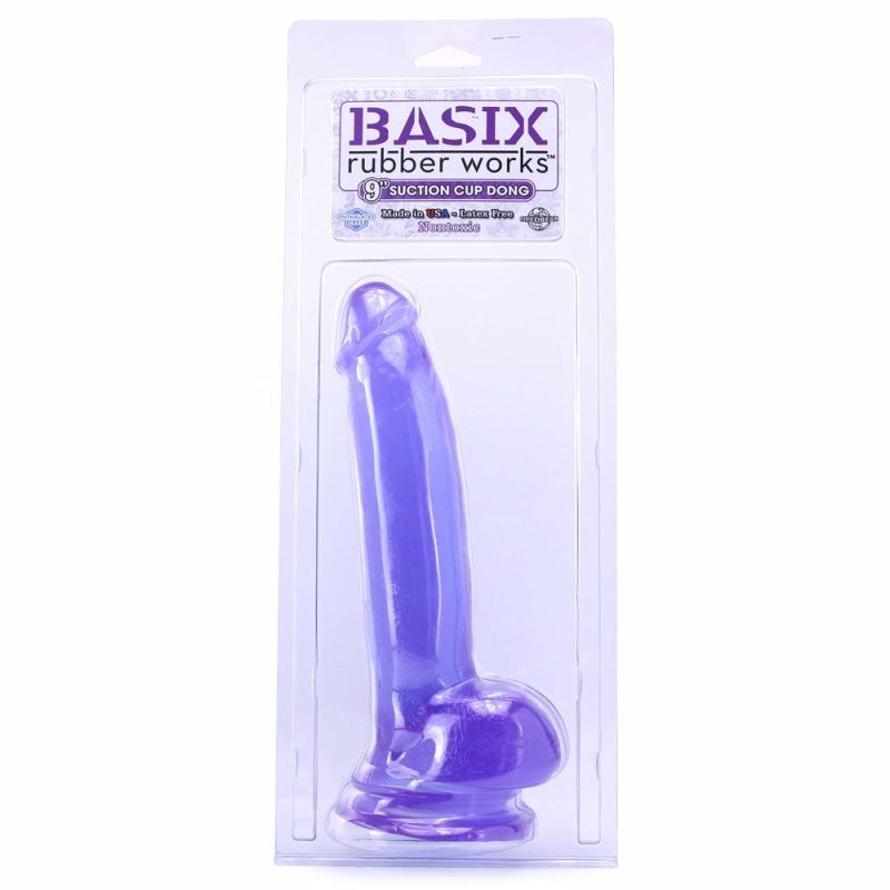 Dildos | Basix 9 Inch Suction Cup Dildo In Purple Dildos Dildos