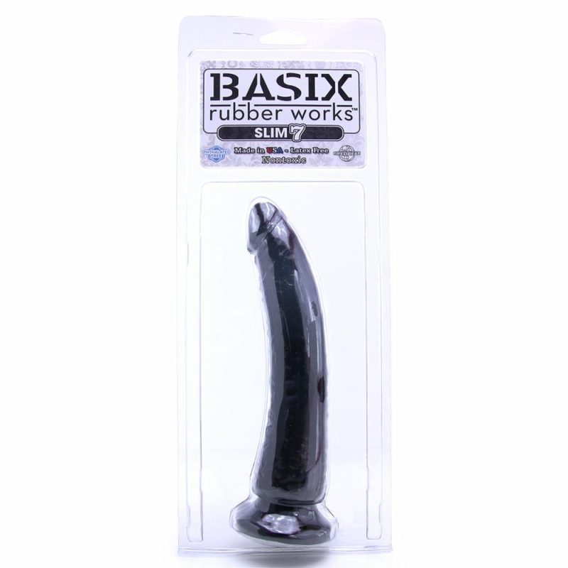 Dildos | Basix Slim 7 Inch Dildo In Black Dildos Dildos