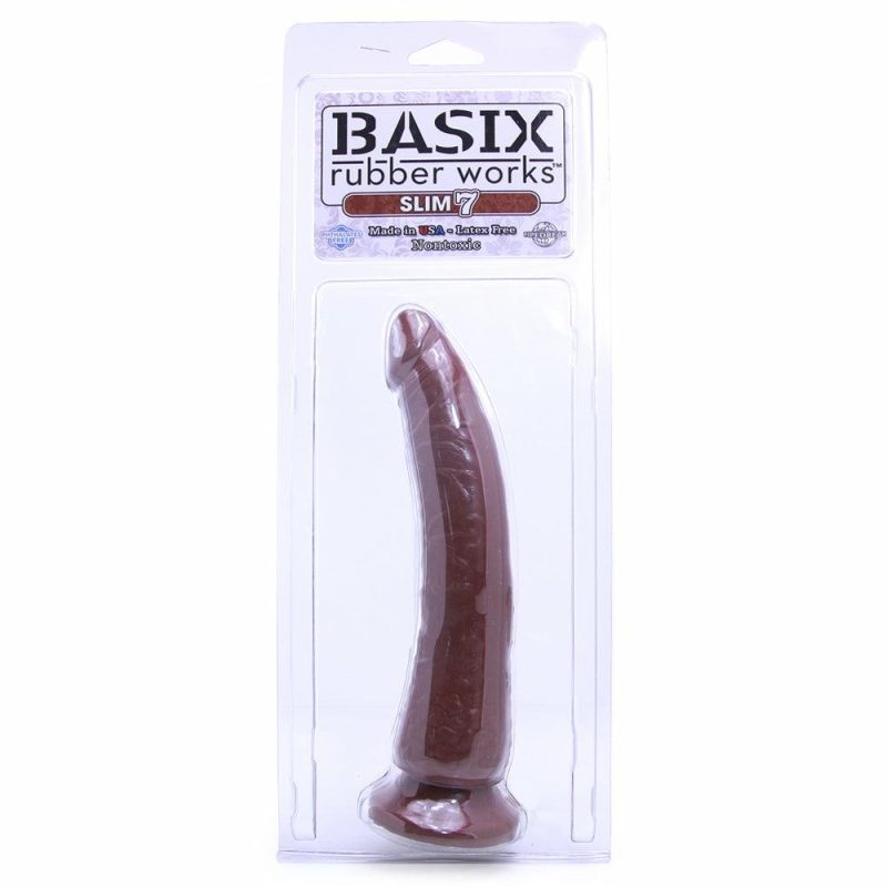 Dildos | Basix Slim 7 Inch Dildo In Brown Dildos Dildos