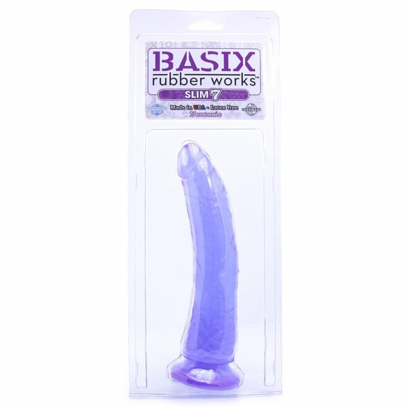 Dildos | Basix Slim 7 Inch Dildo In Purple Dildos Dildos