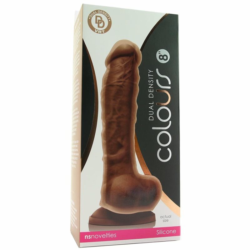 Dildos | Colours 8 Inch Dual Density Silicone Dildo In Brown Dildos Dildos