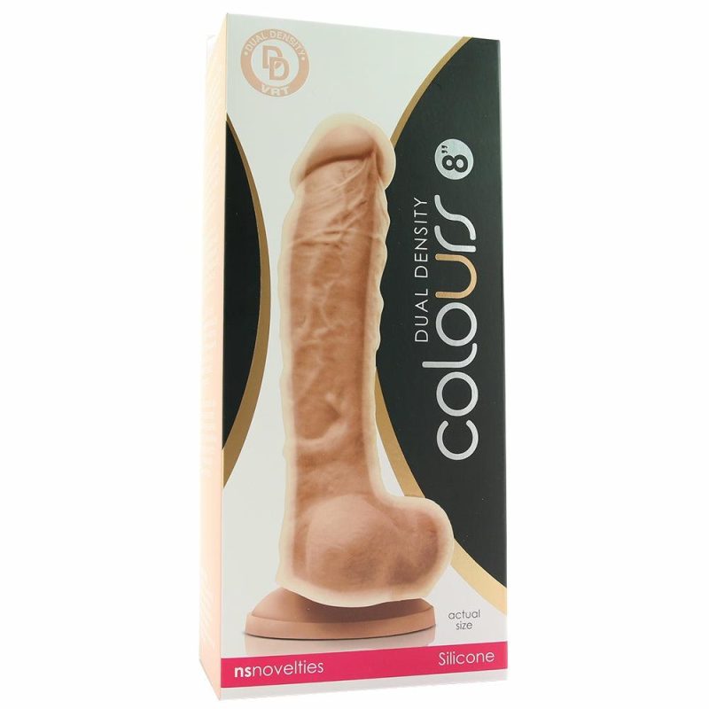 Dildos | Colours 8 Inch Dual Density Silicone Dildo In White Dildos Dildos