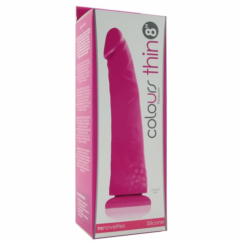 Dildos | Colours Thin Pleasures 8 Inch Silicone Dildo In Purple Dildos Dildos