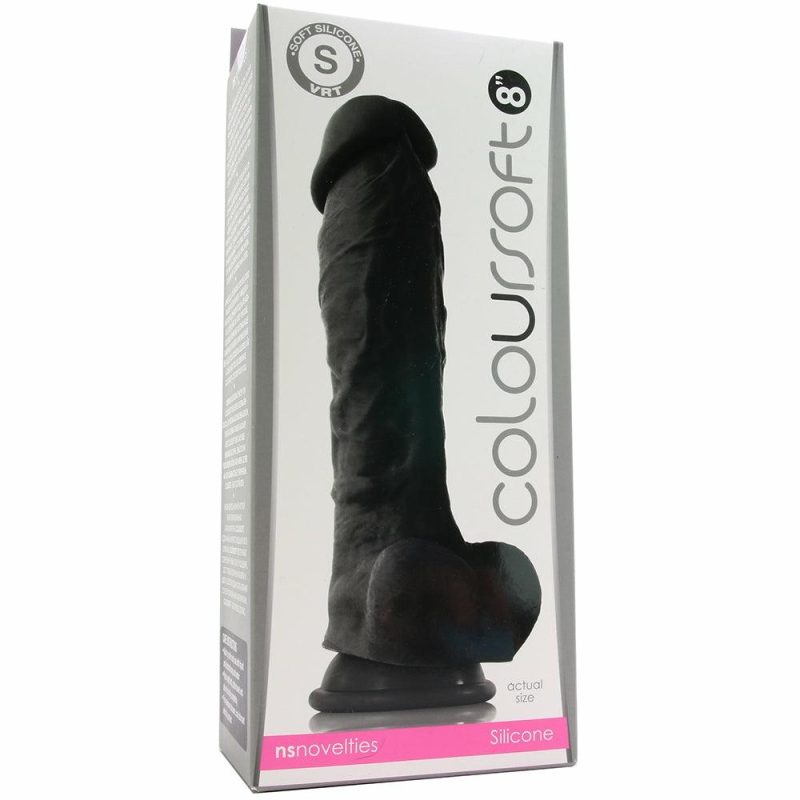 Dildos | Coloursoft 8 Inch Silicone Dildo In Black Dildos Dildos