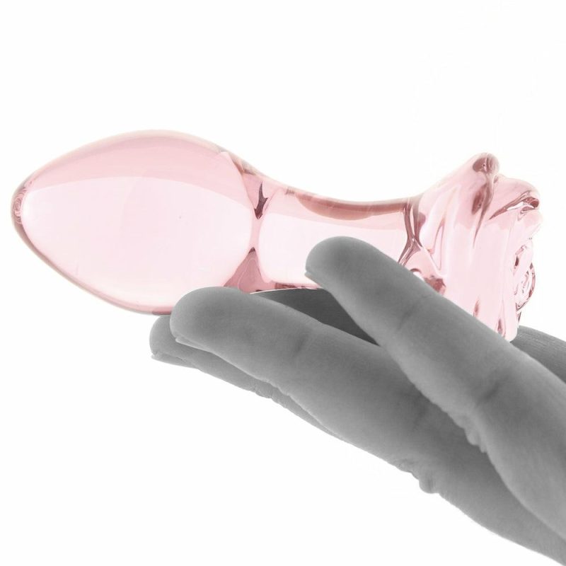 Dildos | Crystal Glass Rose Plug In Pink Anal Sex Toys Anal Sex Toys