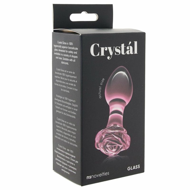 Dildos | Crystal Glass Rose Plug In Pink Anal Sex Toys Anal Sex Toys