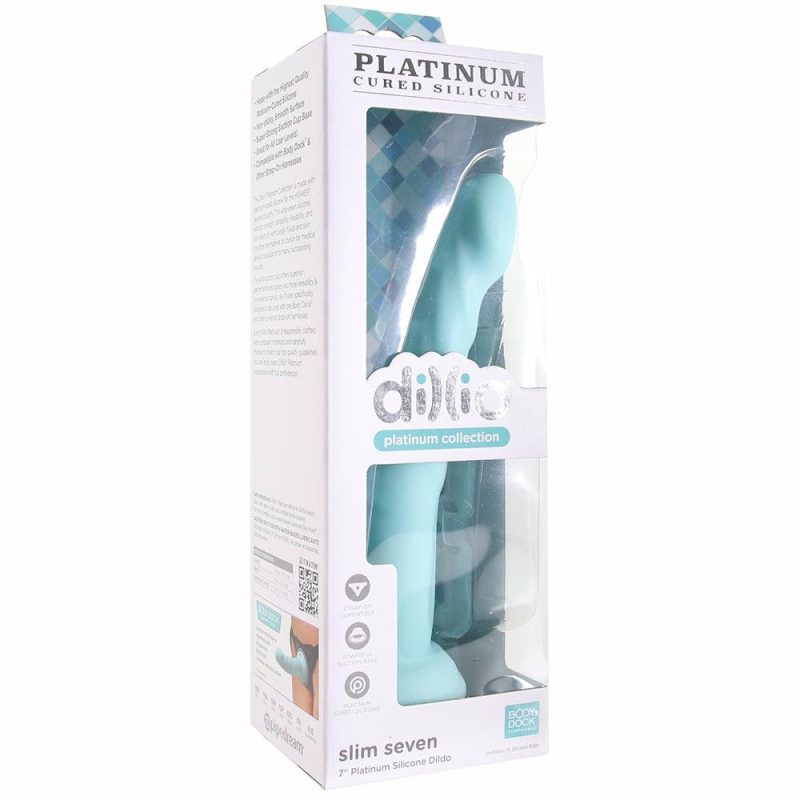 Dildos | Dillio Platinum Slim Seven Dildo In Teal Dildos Dildos