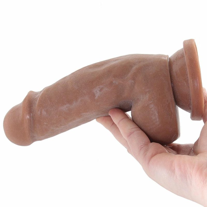 Dildos | Dr. Skin Plus 7 Inch Girthy Poseable Dildo In Mocha Dildos Blush