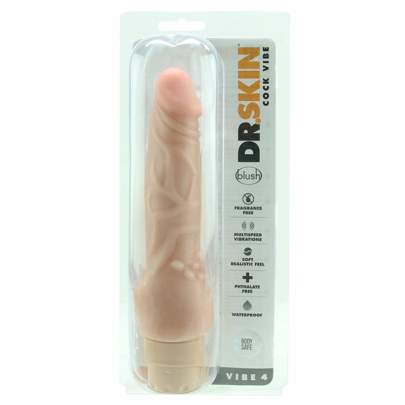 Dildos | Dr. Skin Vibe 4 In Beige Dildos Beige