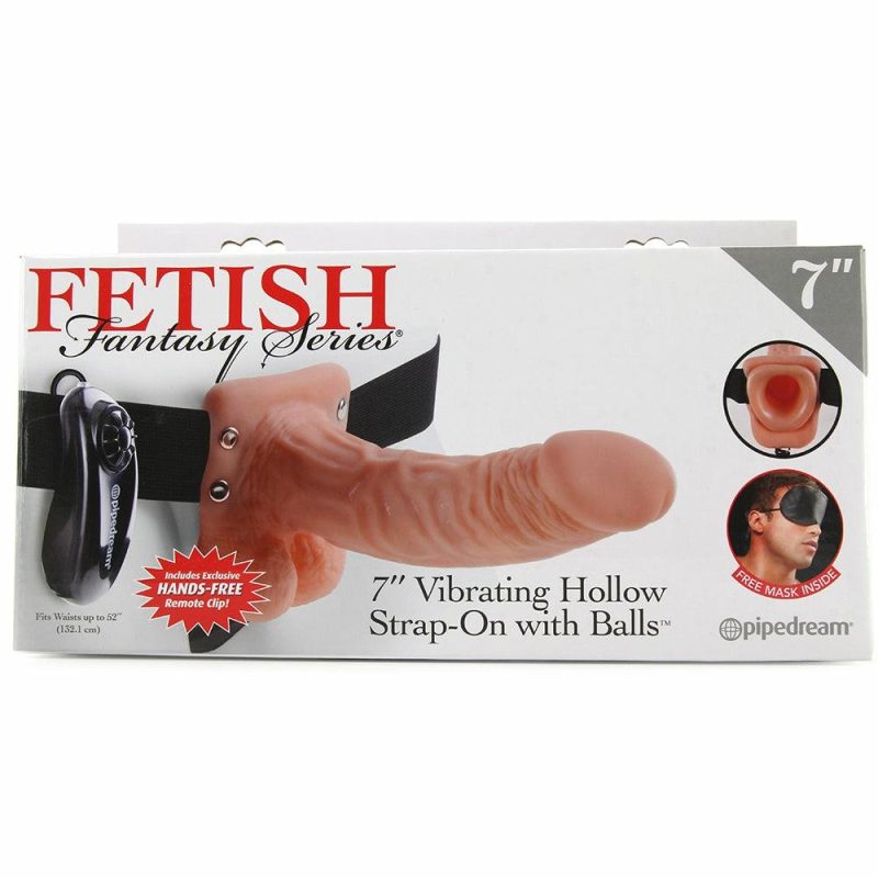 Dildos | Fetish Fantasy 7 Inch Vibrating Hollow Strap-On In Flesh Dildos Dildos