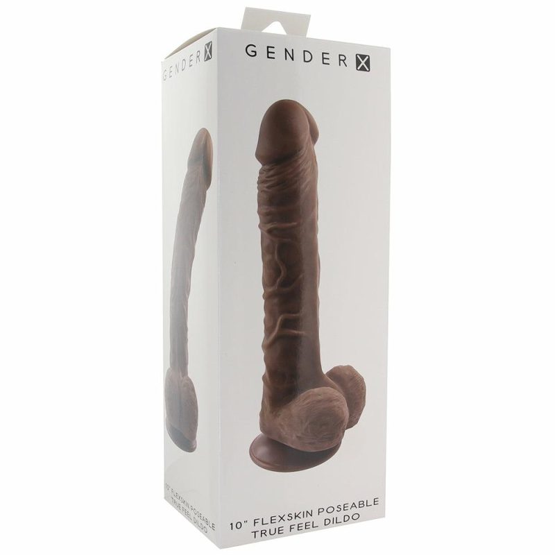 Dildos | Gender X 10 Inch Poseable True Feel Dildo In Dark Dildos Dildos