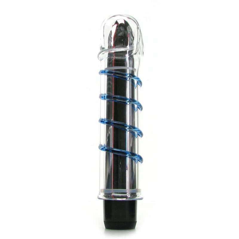 Dildos | Icicles No. 20 Vibrating Glass Dildo Dildos Blue, Clear