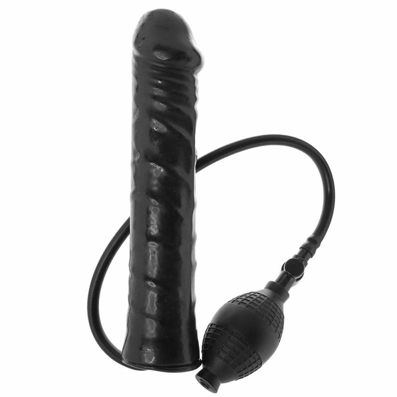 Dildos | Inflatable Stud 9.5 Inch Dildo In Black Dildos CalExotics