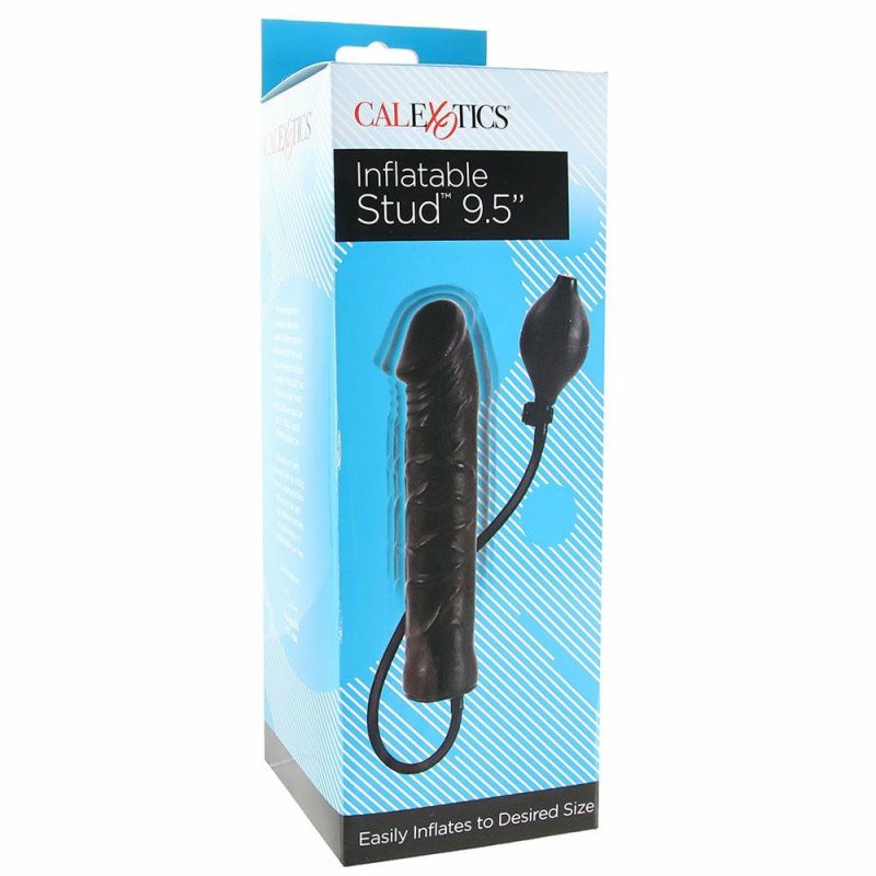 Dildos | Inflatable Stud 9.5 Inch Dildo In Black Dildos CalExotics