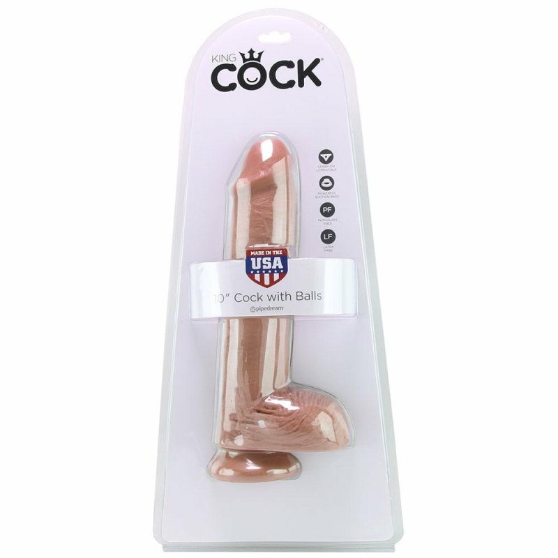 Dildos | King Cock 10" Cock With Balls In Tan Dildos Dildos