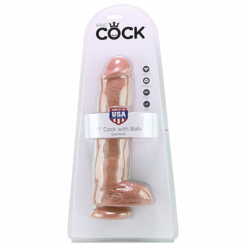 Dildos | King Cock 11" Cock With Balls In Tan Dildos Dildos