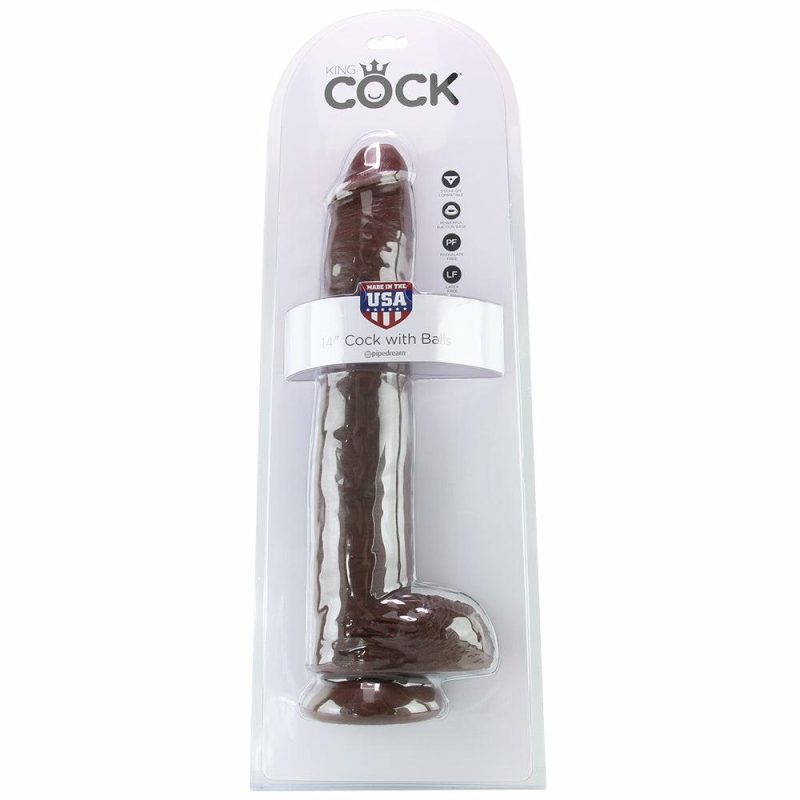 Dildos | King Cock 14 Inch Cock With Balls In Chocolate Dildos Dildos