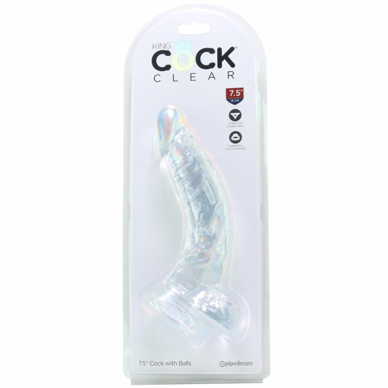 Dildos | King Cock 7.5 Inch Ballsy Dildo In Clear Dildos Dildos