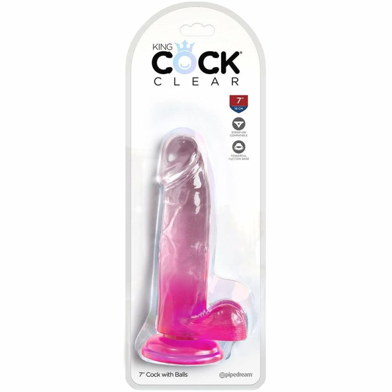 Dildos | King Cock 7 Inch Ballsy Dildo In Pink Dildos Dildos