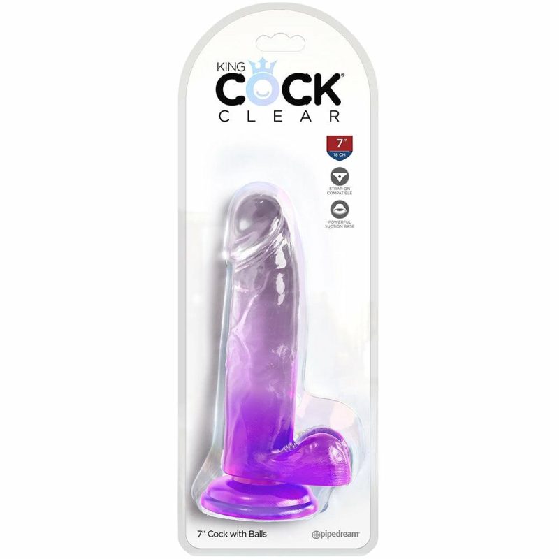 Dildos | King Cock 7 Inch Ballsy Dildo In Purple Dildos Dildos