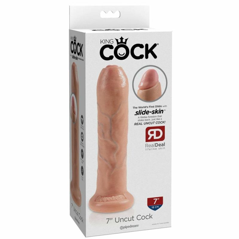 Dildos | King Cock 7 Inch Slide-Skin Uncut Cock In Vanilla Dildos Dildos