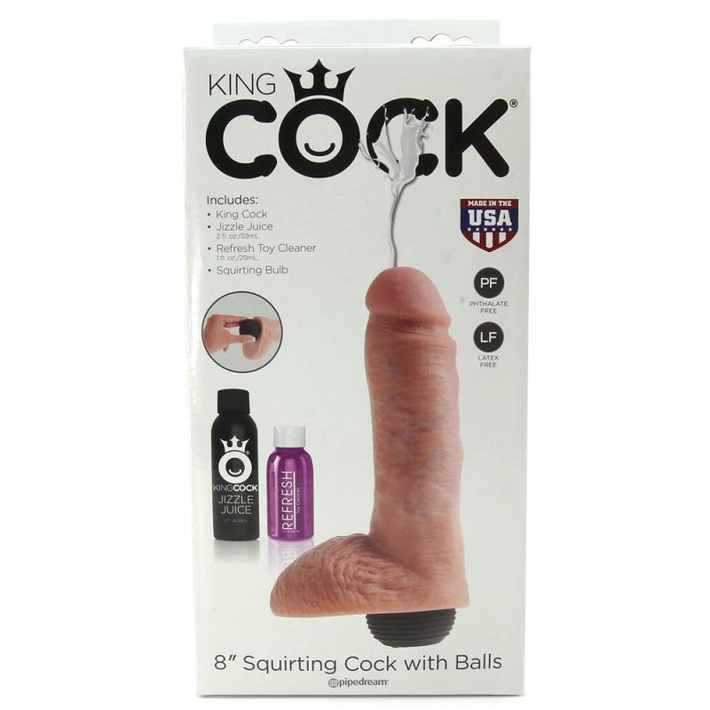 Dildos | King Cock 8 Inch Squirting Cock With Balls In Flesh Dildos Dildos