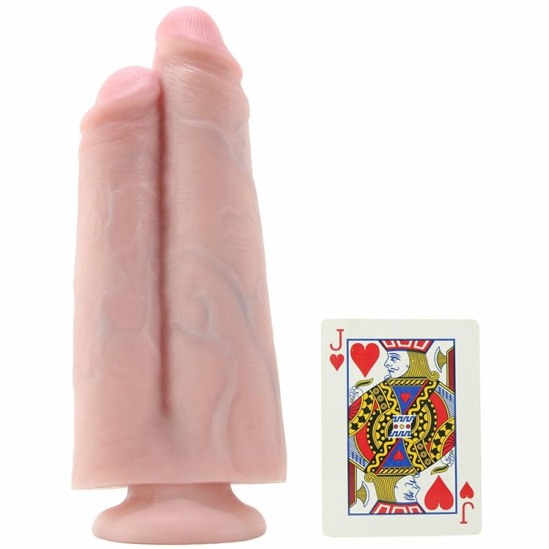 Dildos | King Cock 9 Inch Two Cocks One Hole Dildo In Vanilla Dildos Dildos