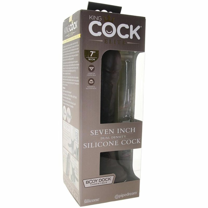 Dildos | King Cock Elite Dual Density 7 Inch Silicone Cock In Brown Dildos Dildos