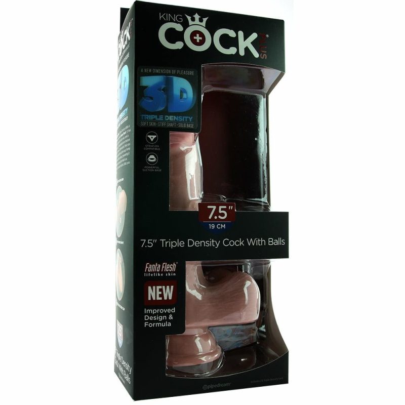 Dildos | King Cock Plus Triple Density 7.5 Inch Ballsy Cock In Light Dildos Dildos