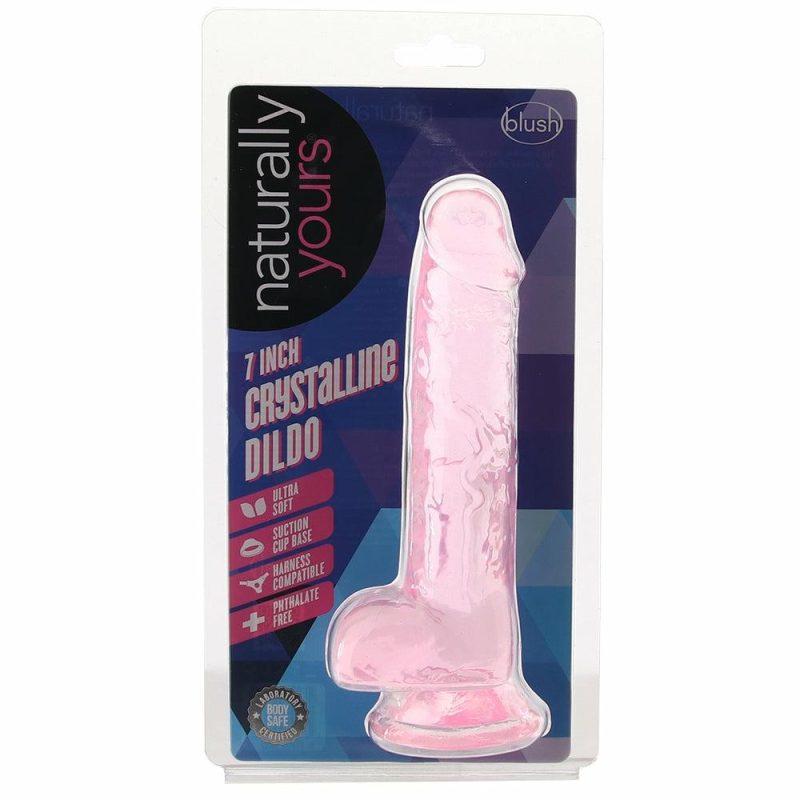 Dildos | Naturally Yours 7 Inch Crystalline Dildo In Rose Dildos Blush