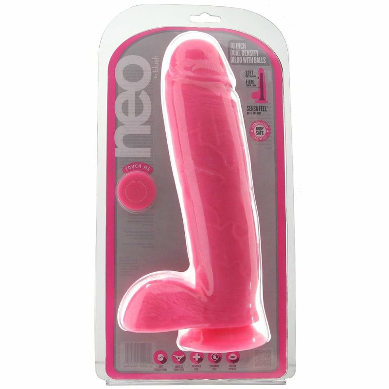 Dildos | Neo 10 Inch Dual Density Ballsy Dildo In Pink Dildos Blush