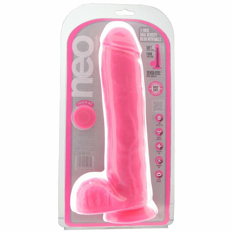 Dildos | Neo 11 Inch Dual Density Ballsy Dildo In Pink Dildos Blush