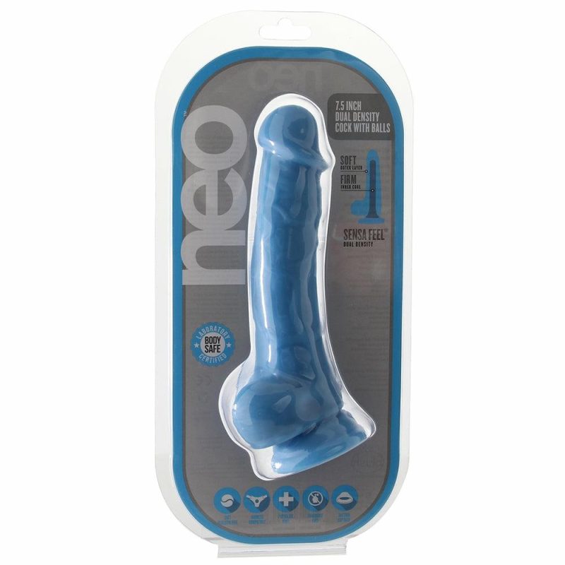 Dildos | Neo 7.5 Inch Dual Density Cock With Balls In Blue Dildos Blush