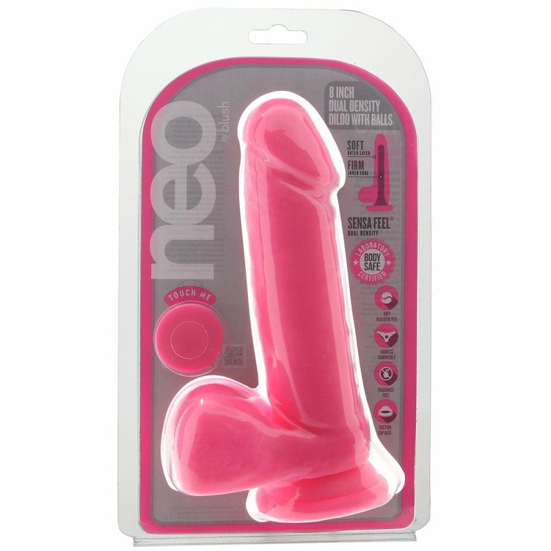 Dildos | Neo 8 Inch Dual Density Ballsy Dildo In Pink Dildos Blush