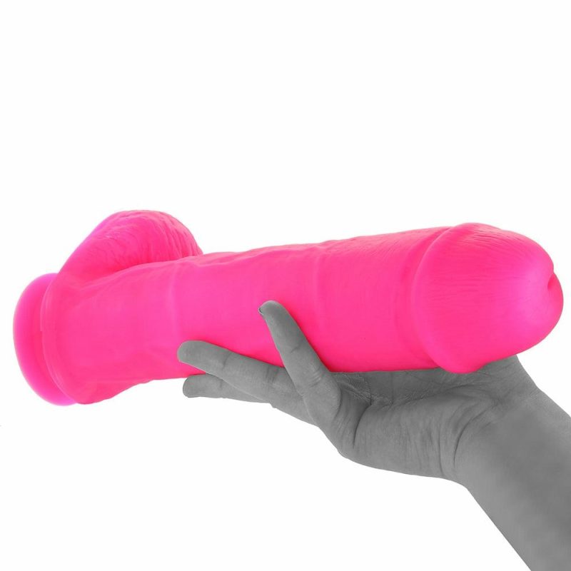 Dildos | Neo Elite 11 Inch Silicone Ballsy Dildo In Pink Dildos Blush