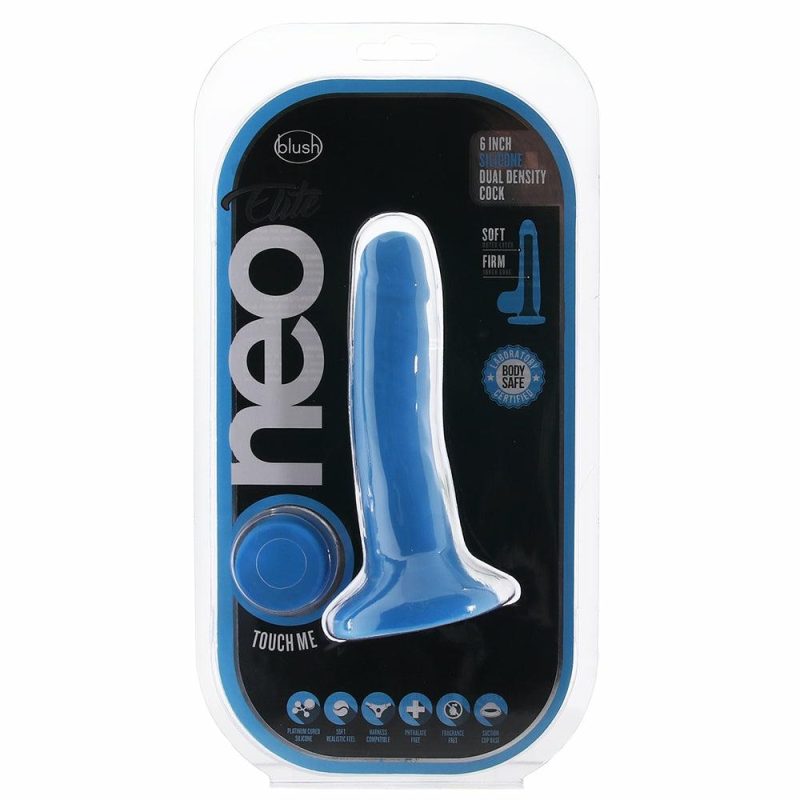 Dildos | Neo Elite 6 Inch Silicone Dual Density Cock In Blue Dildos Blush