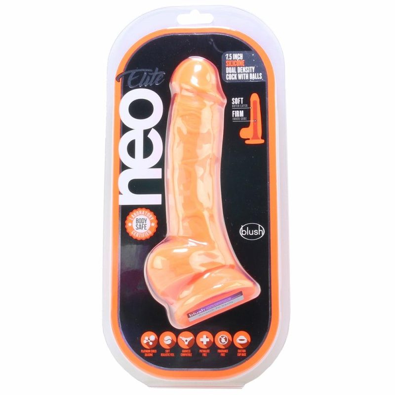 Dildos | Neo Elite 7.5 Inch Dual Density Silicone Cock In Orange Dildos Blush