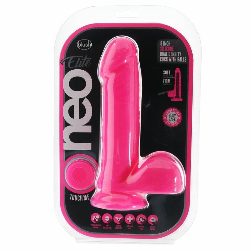 Dildos | Neo Elite 8 Inch Silicone Dual Density Cock In Pink Dildos Blush