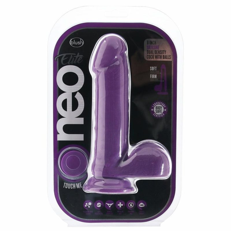 Dildos | Neo Elite 8 Inch Silicone Dual Density Cock In Purple Dildos Blush