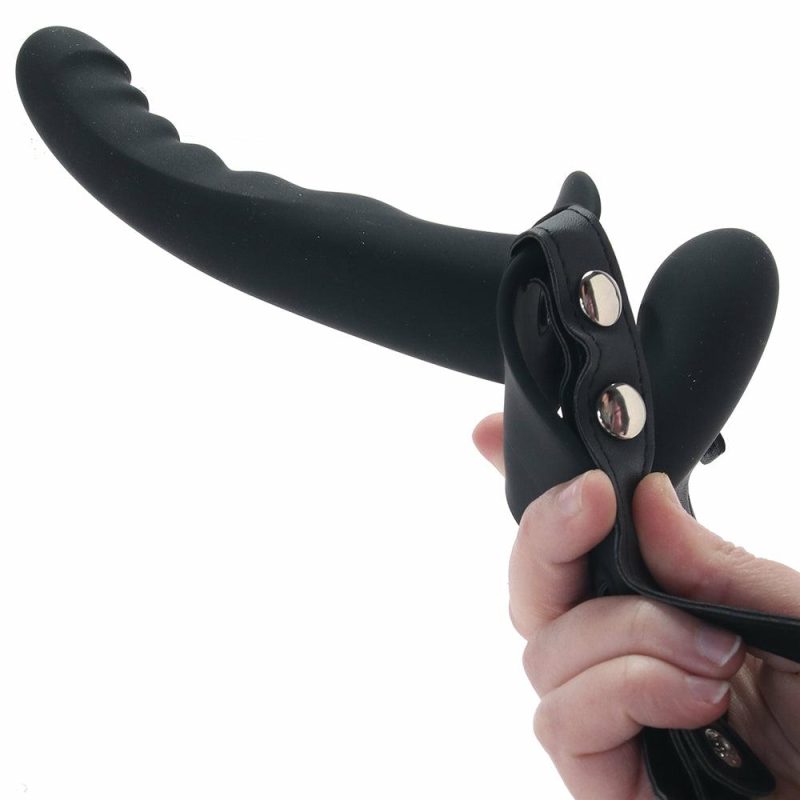 Dildos | Ouch! Adjustable Ribbed Dual Silicone Strap-On Dildos Dildos