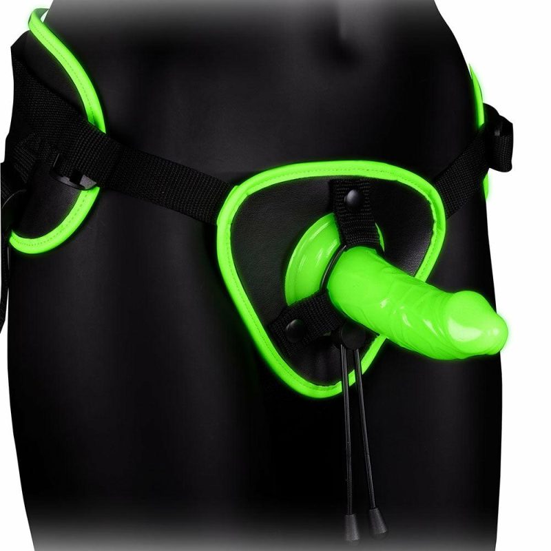 Dildos | Ouch! Glow In The Dark Harness With Silicone Dildo Dildos Dildos