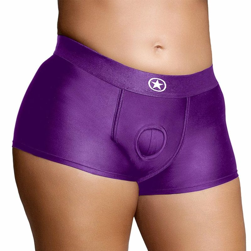 Dildos | Ouch! Vibrating Purple Strap-On Boxer In Xl/2Xl Dildos Dildos