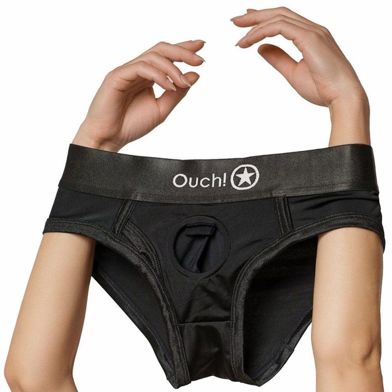 Dildos | Ouch! Vibrating Strap-On High Cut Brief In Xs/S Dildos Dildos