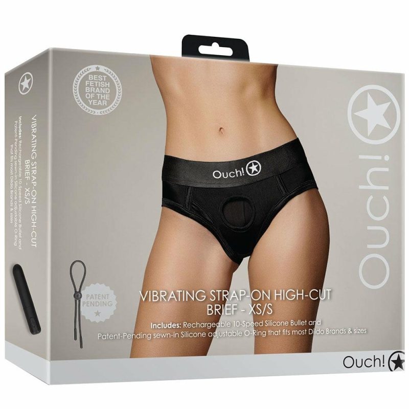 Dildos | Ouch! Vibrating Strap-On High Cut Brief In Xs/S Dildos Dildos