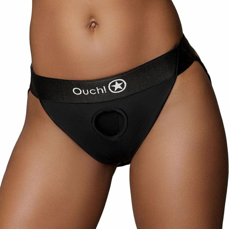 Dildos | Ouch! Vibrating Strap-On Open Back Panty Harness In M/L Dildos Dildos