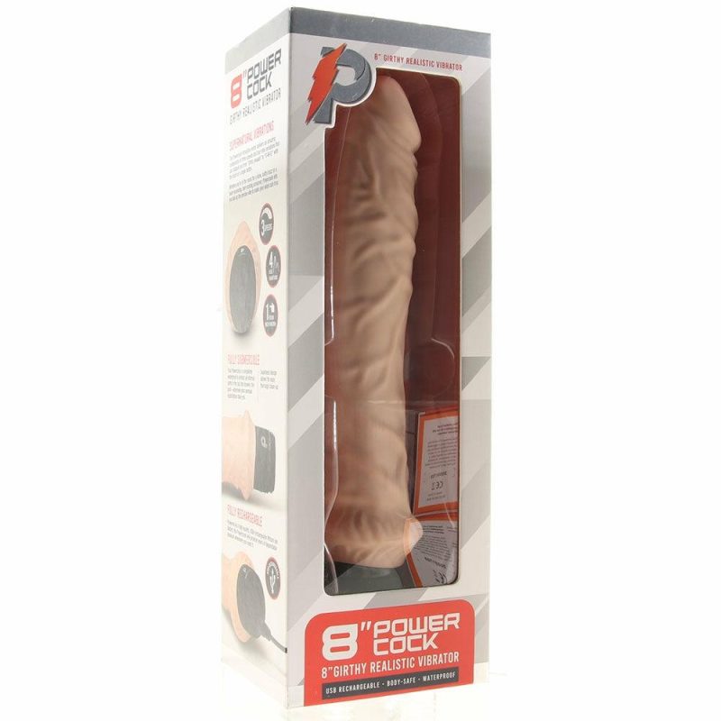 Dildos | Power Cock 8 Inch Girthy Realistic Vibe In Light Dildos Dildos