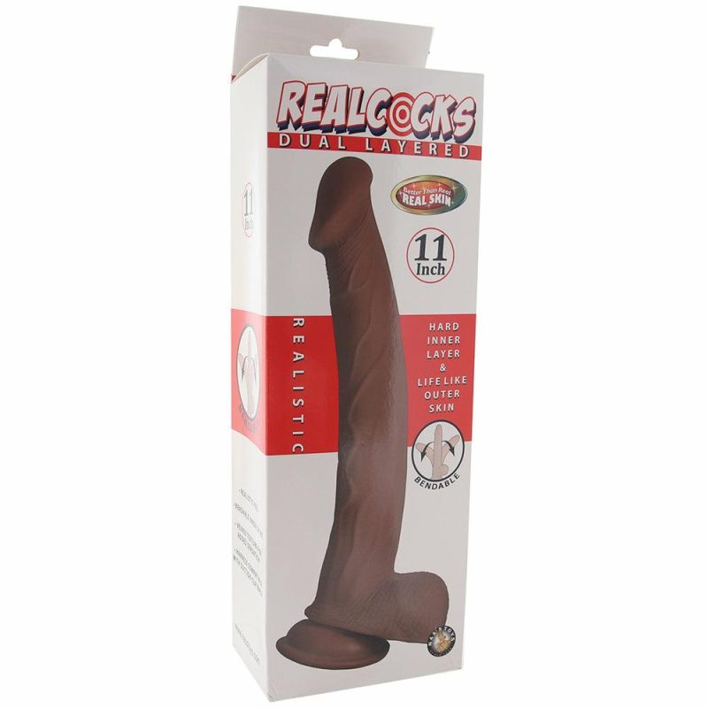 Dildos | Real Cocks Dual Layered 11 Inch Dildo In Brown Dildos Dildos