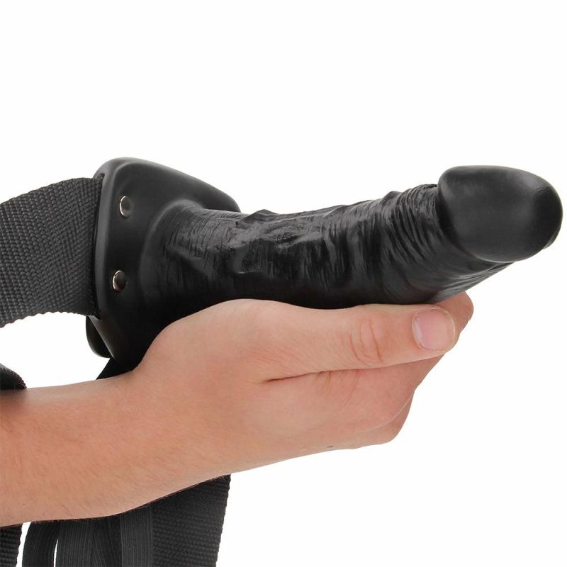 Dildos | Real Rock Hollow 6 Inch Strap-On In Black Dildos Dildos